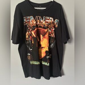Mine 2000 Eminem Curtis 50 cent Hip Hop Black Short Sleeve Tee with Bold Graphic